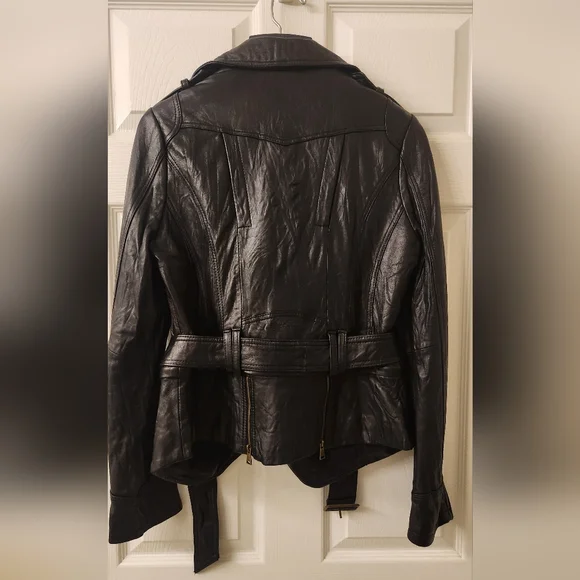 Bebe Women's Black Leather Jacket - Picture 4 of 10